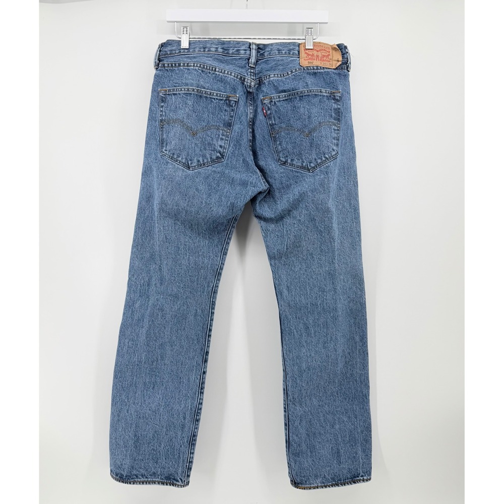 Levi's Men's 501 Original Fit Jeans 35x30 Blue Medium Wash Expanded Back Patch - Picture 3 of 11